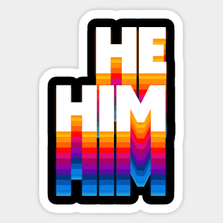 He/Him Pronouns / Retro Faded Design Sticker